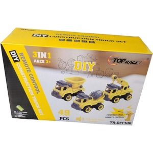 Build Remote Control Cars STEM Toys 3-7 Yr Old Boys Girls RC Construction Trucks